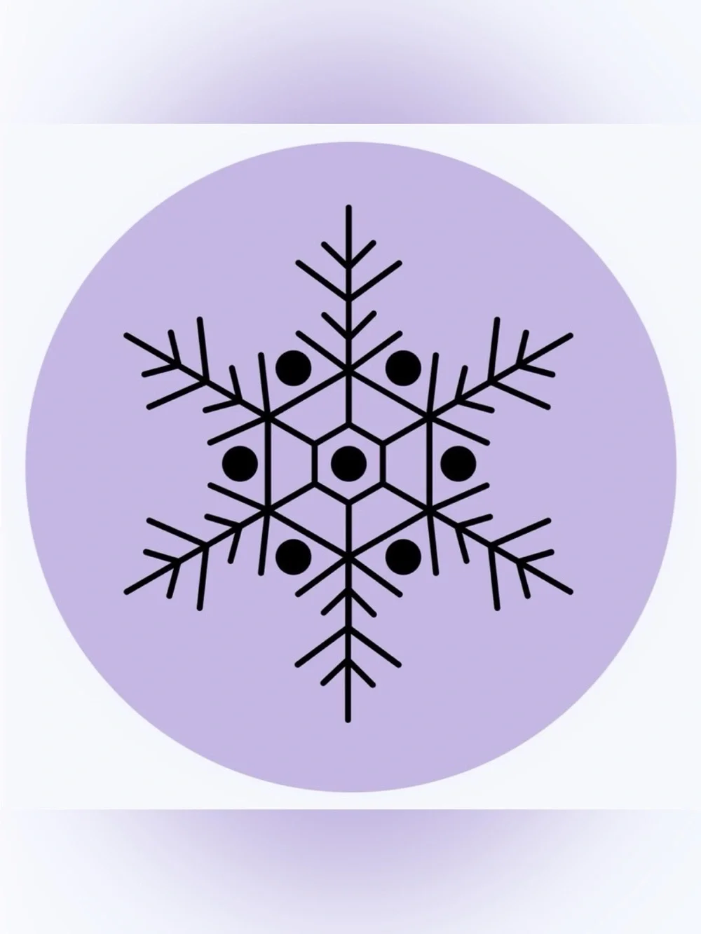 50‎ STICKERS - 2” ROUND - SNOWFLAKE - PURPLE